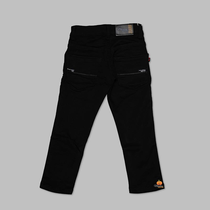 Wholesale Boys School Uniform Slim Fit Flat Front Pants with Double Knee in  Black