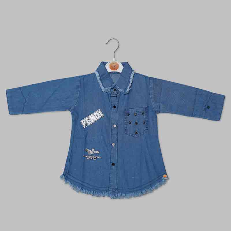 Denim Shirt for Girls Front View