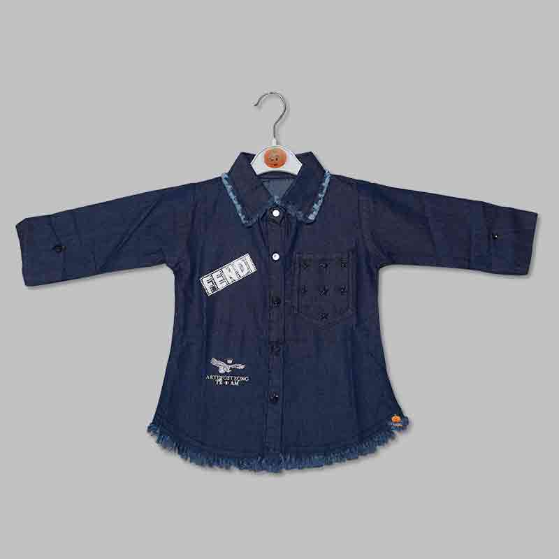 Denim Shirt for Girls Front View