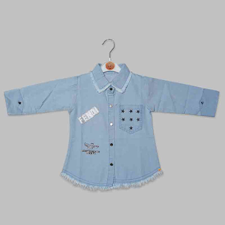 Denim Shirt for Girls Front View
