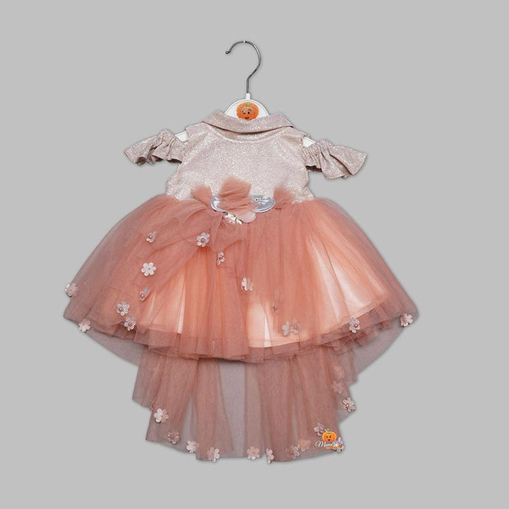 Frock for Girls with Fluffy Pattern Front View