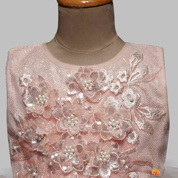 Peach & Sea Green Party Wear Baby Girls Frock