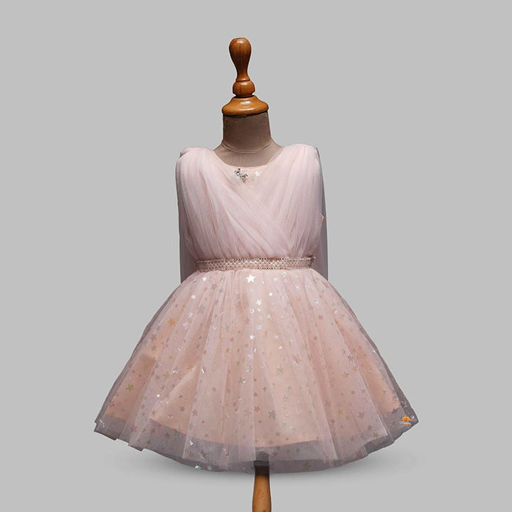 Onion-Peach Frock For Girls