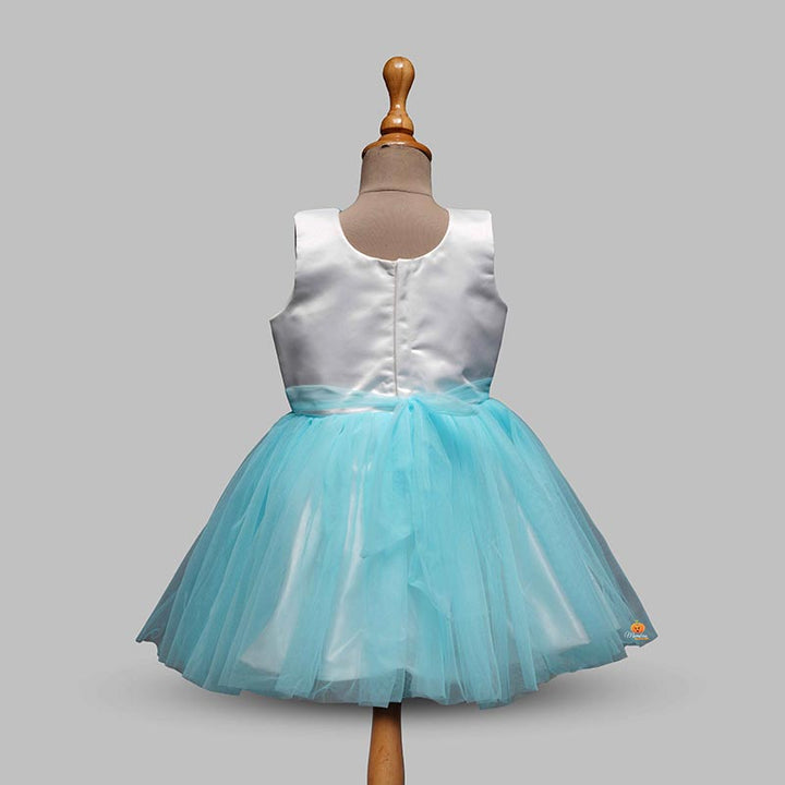 Sky Blue Party Wear Kids Frock