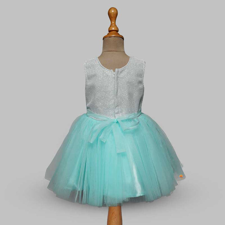 Sea Green-Tomato Frock for Kid Girls Back 