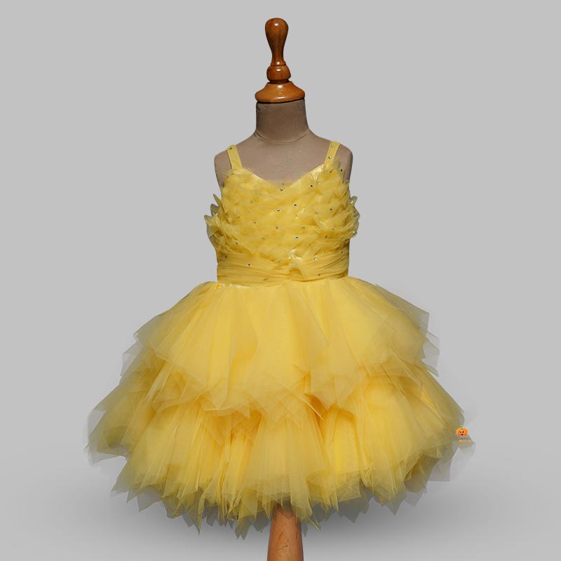 Yellow Frock for Kid Girls Front View