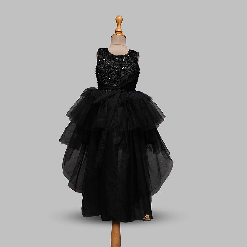 Sequin Black Party Wear Girls Frock Back 
