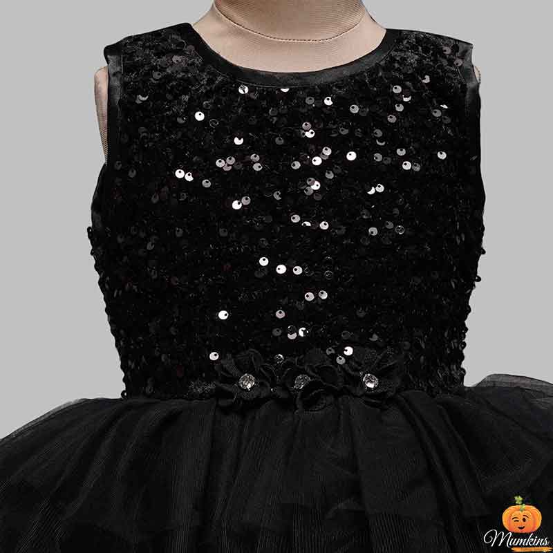 Sequin Black Party Wear Girls Frock Close 
