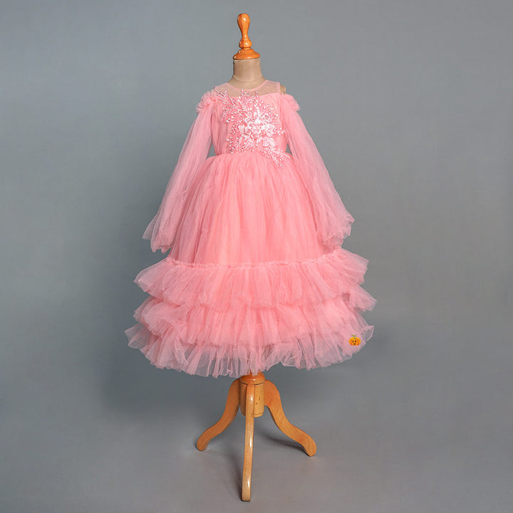 Peach Designer Gown for Girls