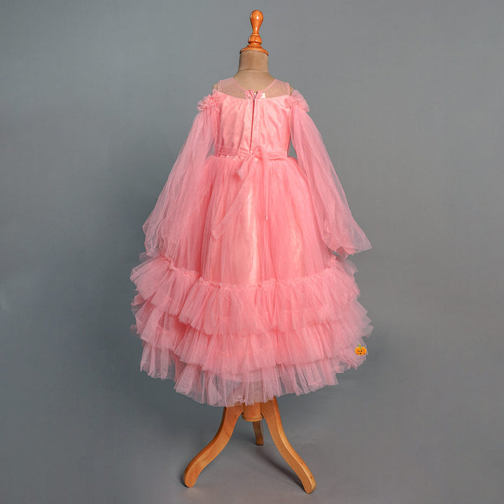 Peach Designer Gown for Girls