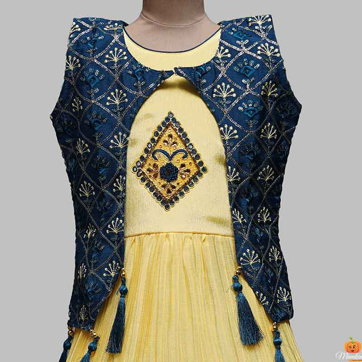 Lemon Party Wear Gown for Girls