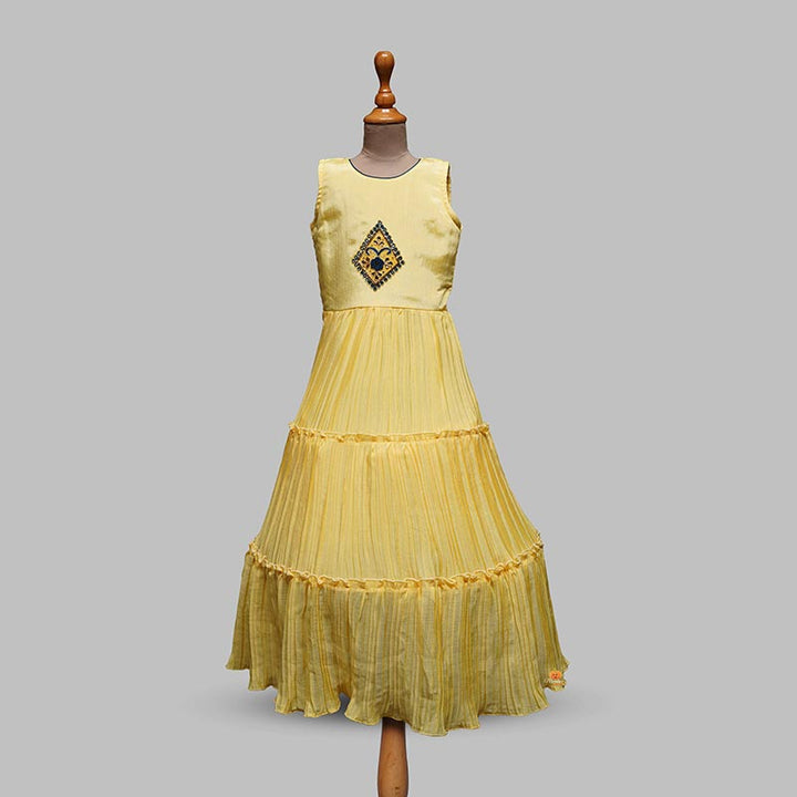 Lemon Party Wear Gown for Girls
