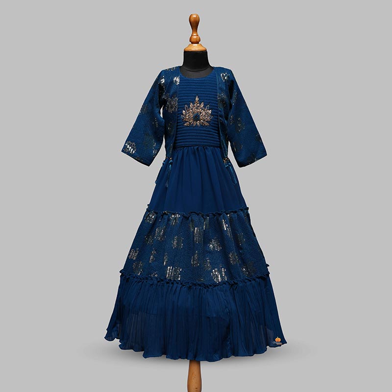 Blue-Rama Party Wear Gown for Girls