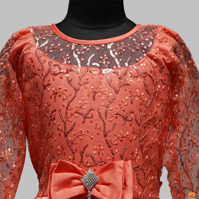 Buy Peach Gown by Designer COUTURE BY NIHARIKA Online at Ogaan.com