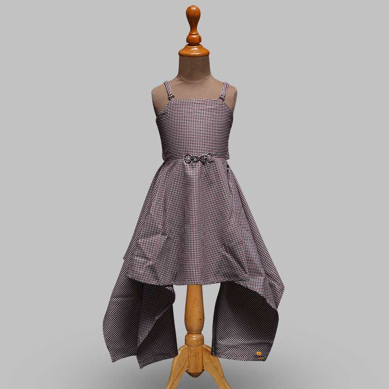 Black Maroon Girls Midi with Jacket Inner View