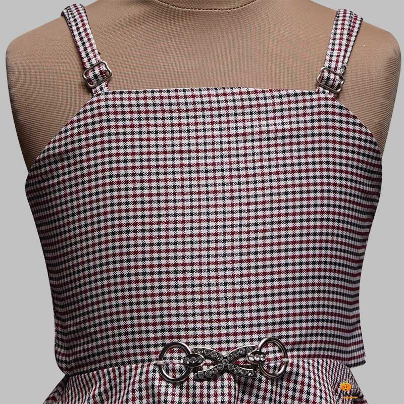 Black Maroon Girls Midi with Jacket Inner View