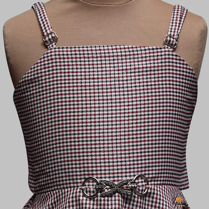 Black Maroon Girls Midi with Jacket Inner View