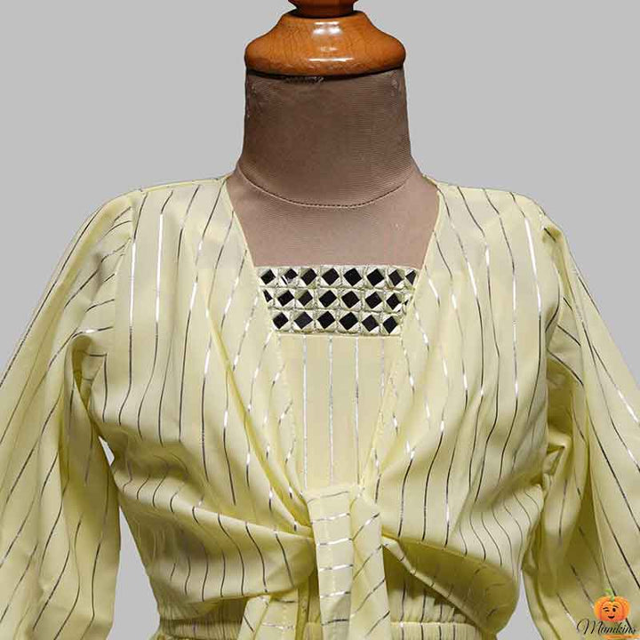 Solid Party Wear Noted Top Girls Midi Close Up View