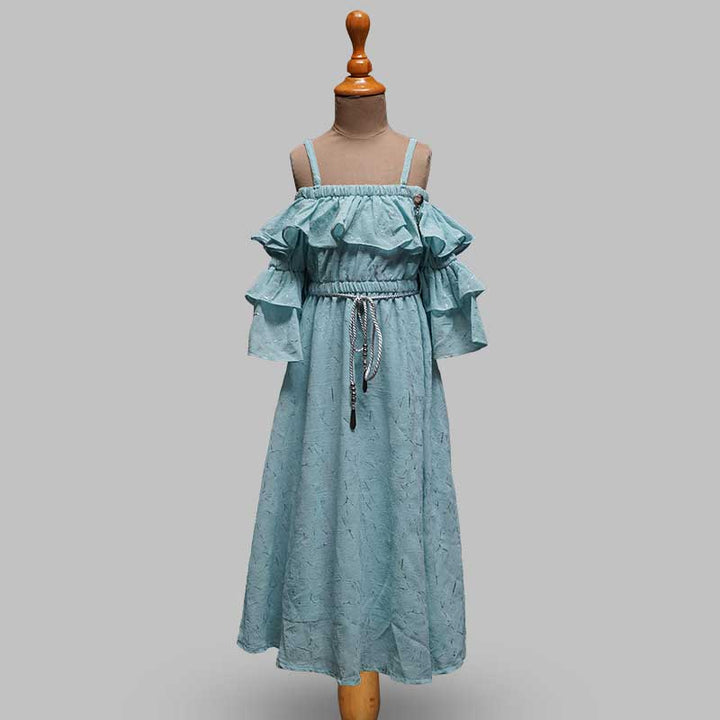 Peach-Sea Green Girls Midi Variant Front View
