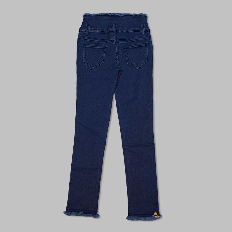 High-waist Navy Blue Jeans for Girls