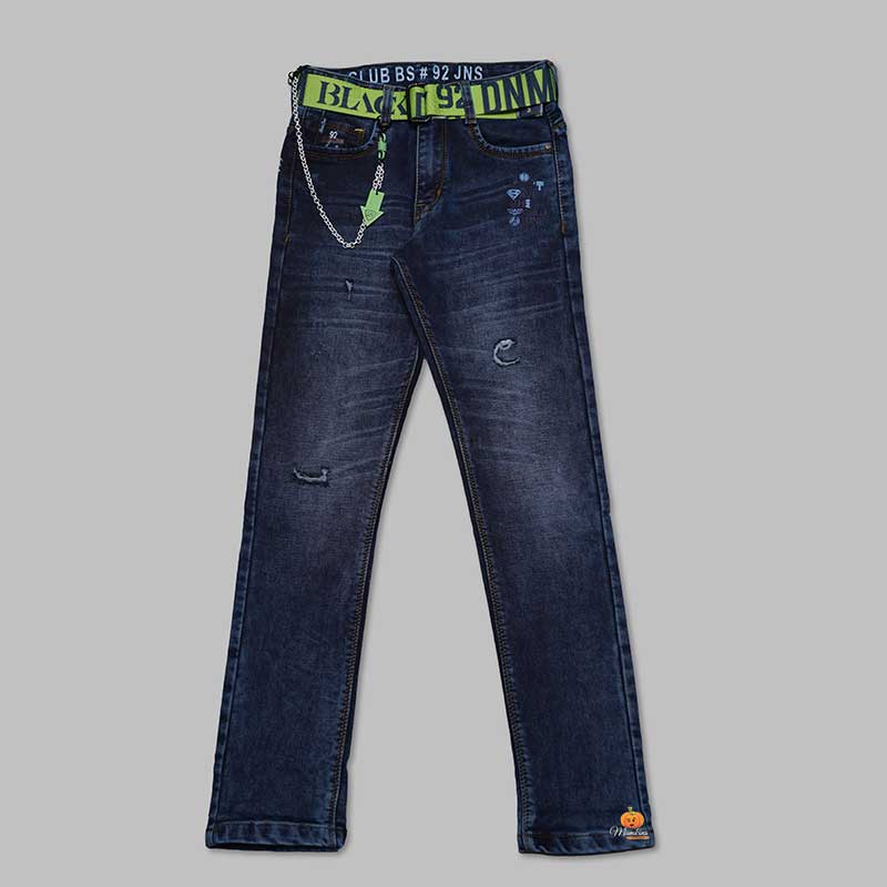 Blue Slim Fit Jeans for Boys Front 