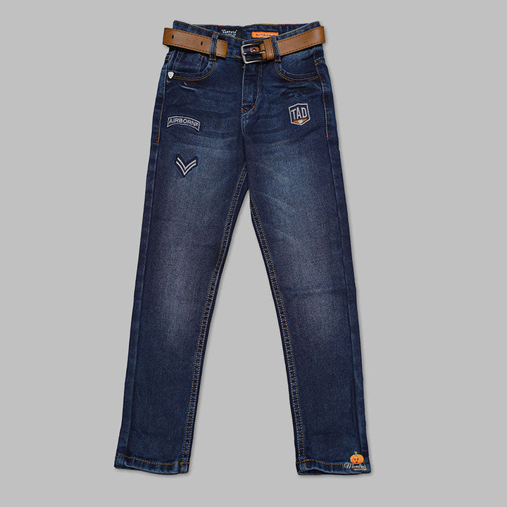 Dark Blue Denim Jeans for Kids Front 