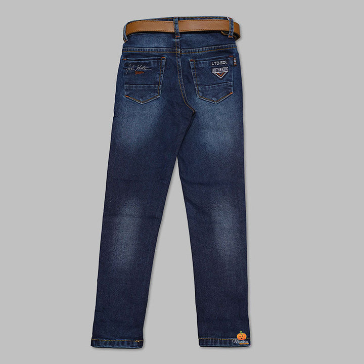 Dark Blue Denim Jeans for Kids Back 