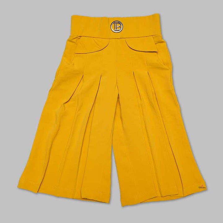 Mustard Plazo Suit For Girls