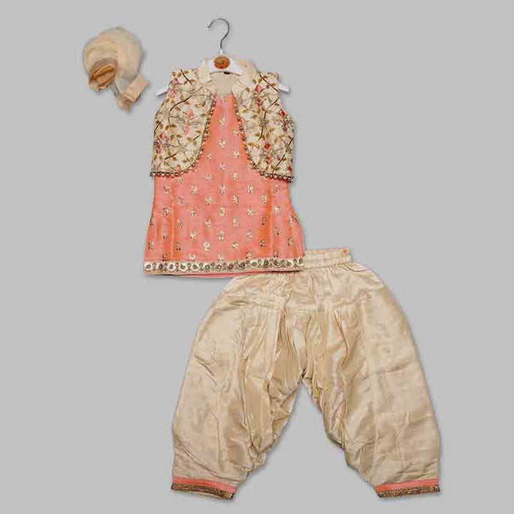 Peach Kids Punjabi Suit