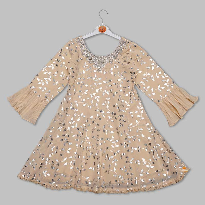 Fawn Salwar Suit For Girls With Pattern