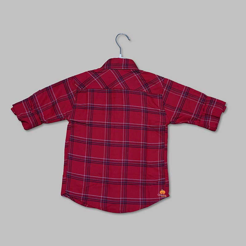 Red Checks Full Sleeves Shirt for Boys