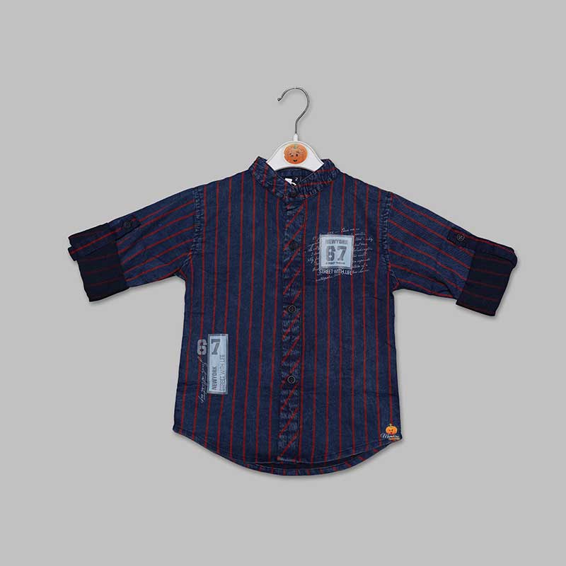Solid Checks Full Sleeves Shirt for Boys Front View