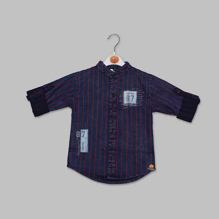 Solid Checks Full Sleeves Shirt for Boys Front View