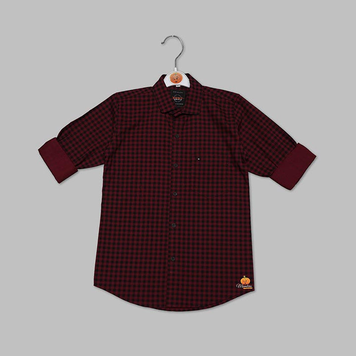  Regular Fit Checks Shirt for Boys Front 