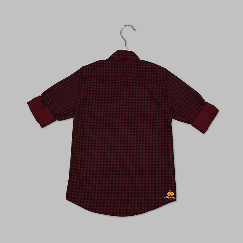  Regular Fit Checks Shirt for Boys Back 