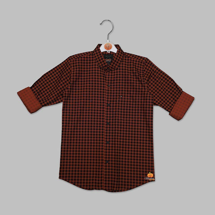  Regular Fit Checks Shirt for Boys Front 