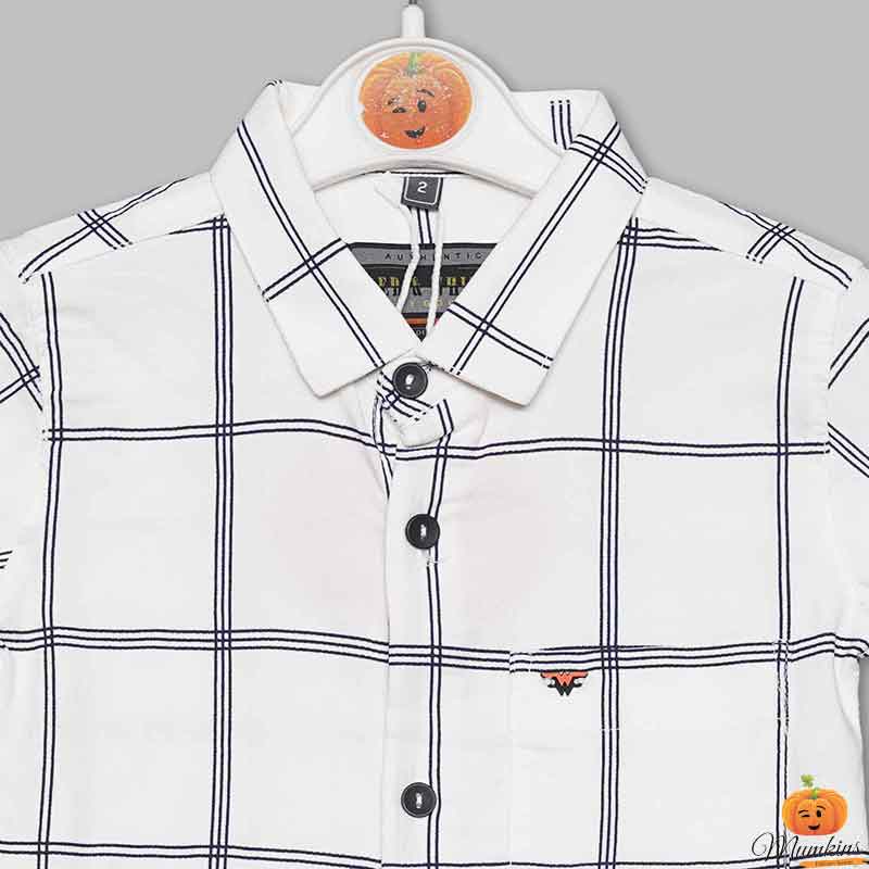 Checks pattern boys shirt Top View