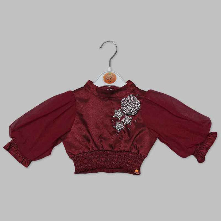 Black-Maroon Skirt & Top for Kids
