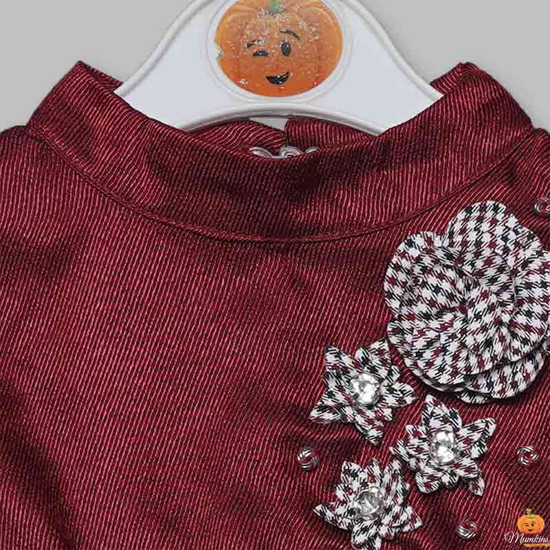 Black-Maroon Skirt & Top for Kids