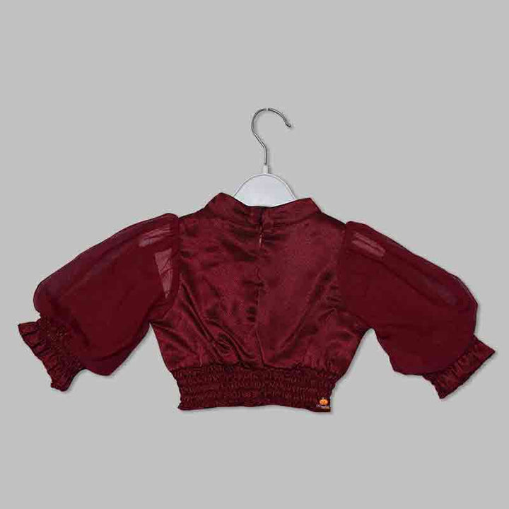Black-Maroon Skirt & Top for Kids