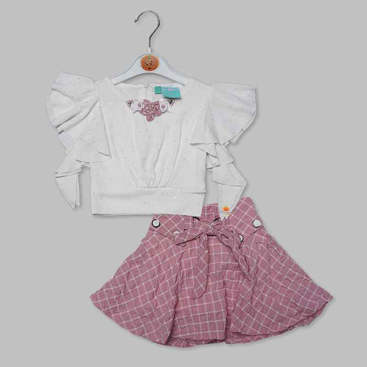 Pink-Purple Skit & Top for Kid Girls