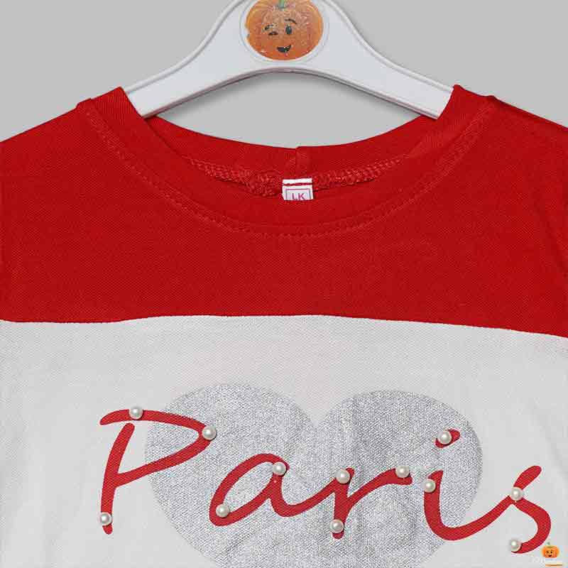 Black-Red T-shirt for Kid Girls