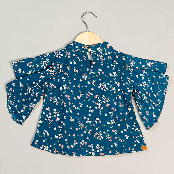 Floral Print Design Top for Kids Back View