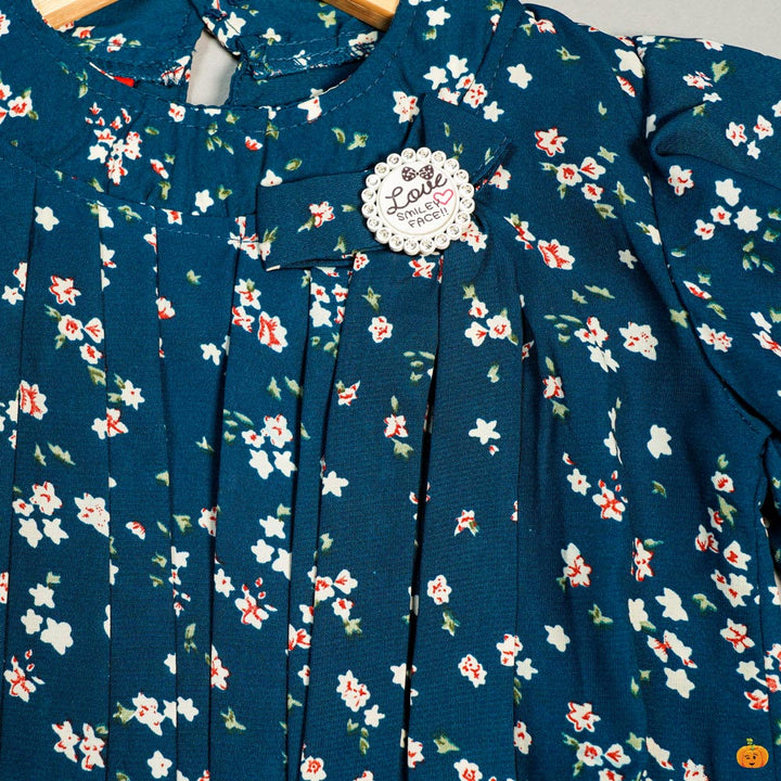 Floral Print Design Top for Kids Close Up View