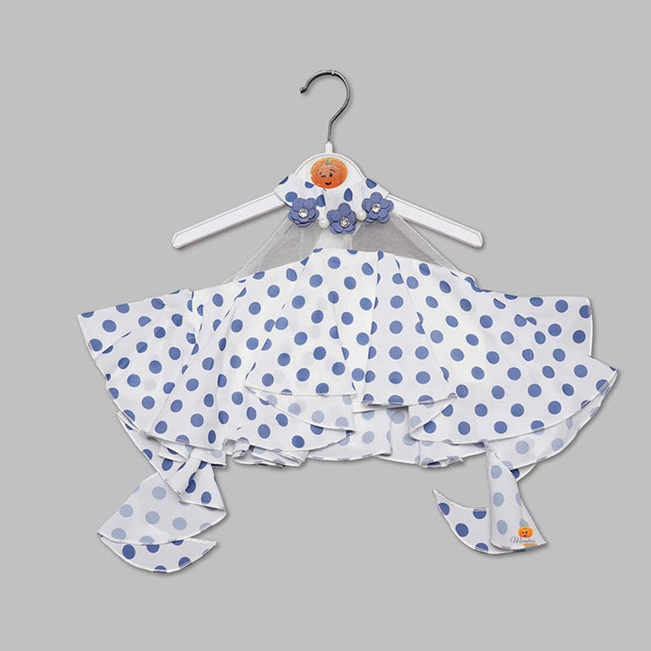 Blue Top for Girls with Pattern Front View