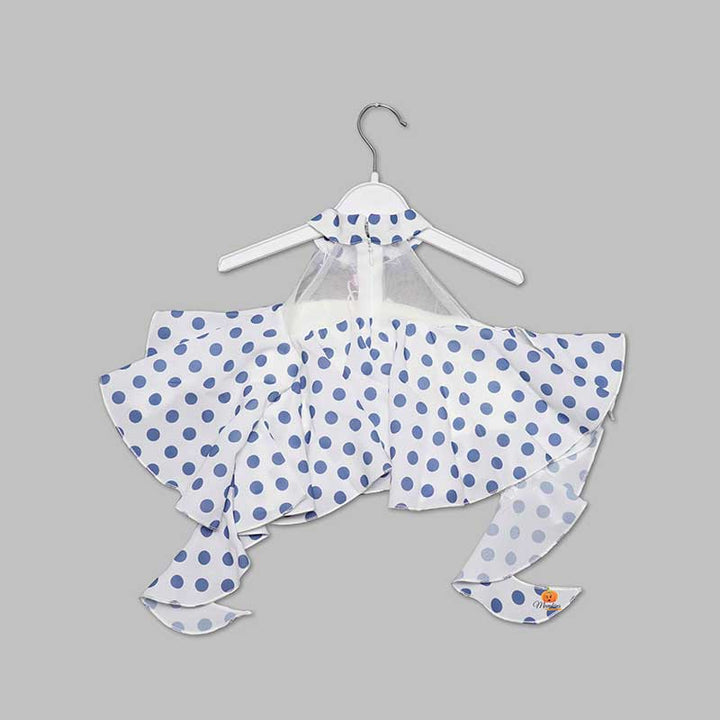 Blue Top for Girls with Pattern Back View