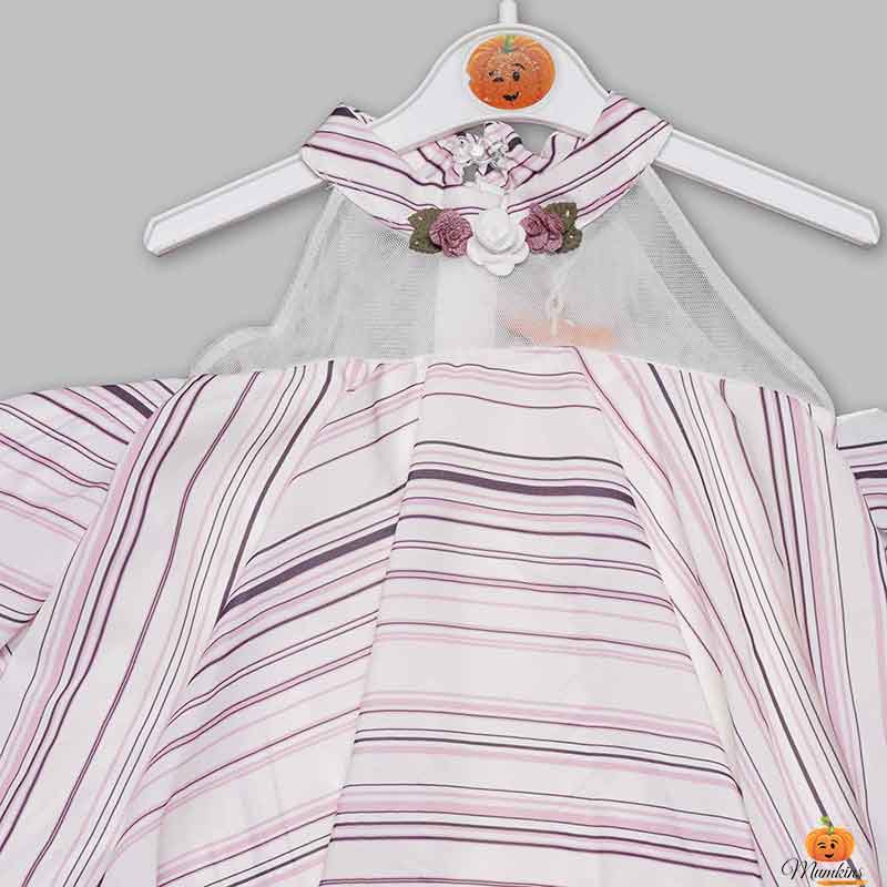 Pink Top for Girls with Pattern Close Up View