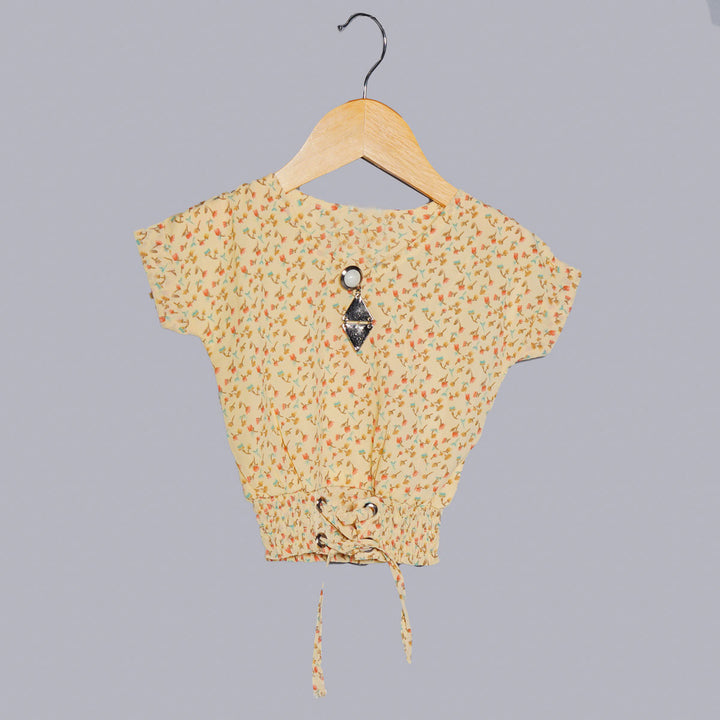 Knotted Floral Design Kids Top