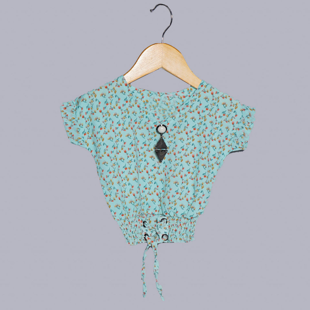 Knotted Floral Design Kids Top