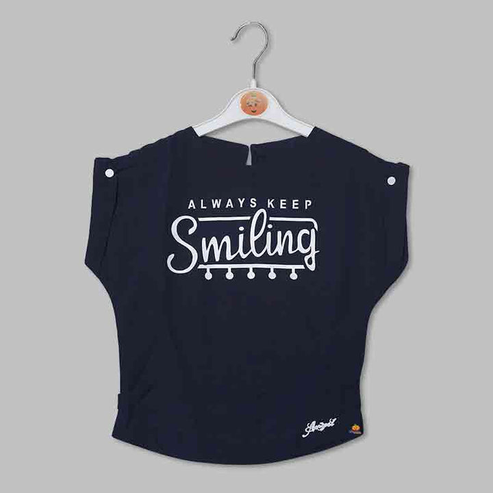 Black-Navy Blue Top for Kid Girls